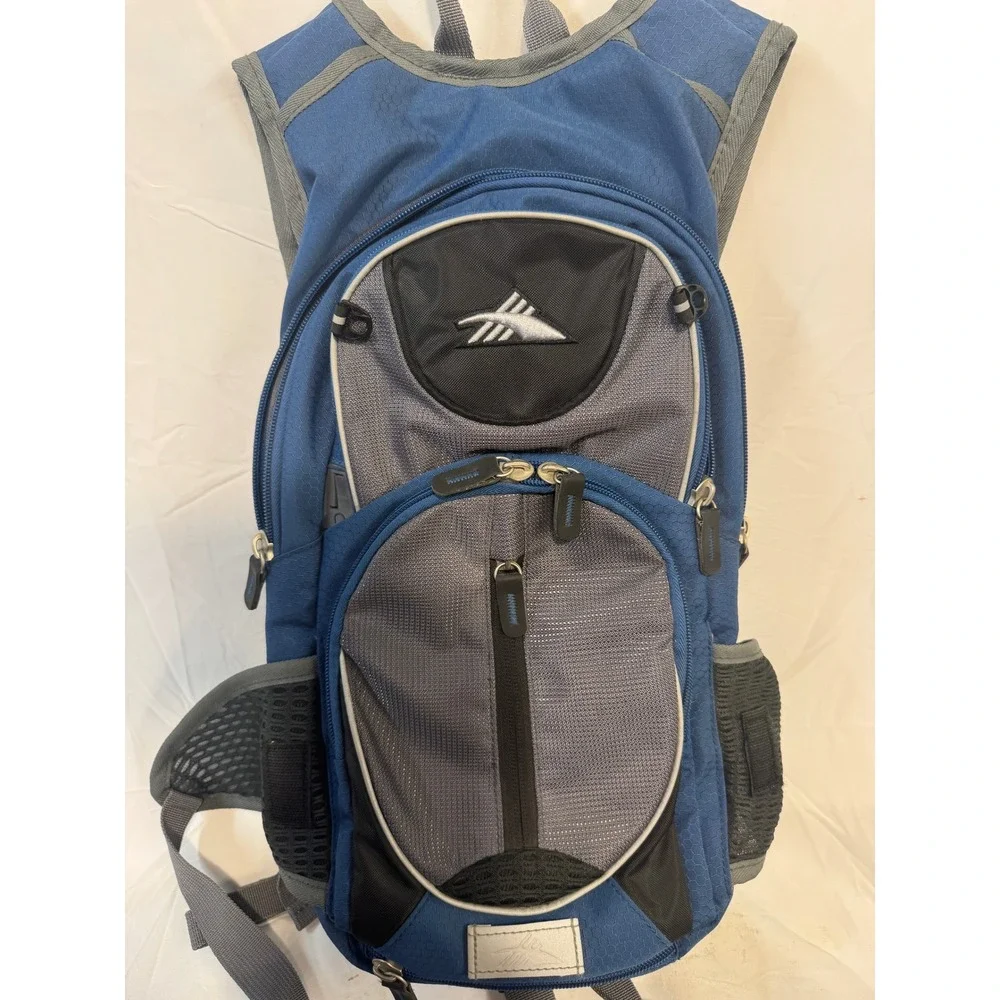 High Sierra Airflow Hydration Backpack Blue Gray Hiking Biking Trail Bag